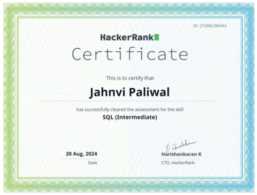 SQL Intermediate Cert